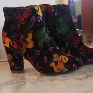 Floral Velvet Boots